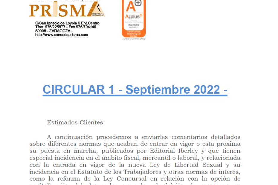 Circular 1 Septiembre 22