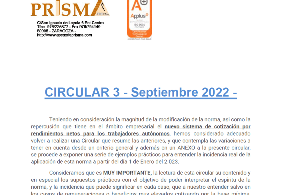 Circular 3 Septiembre 22