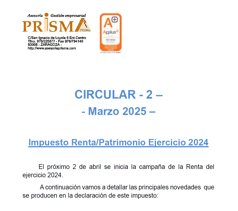 Circular 2 Marzo 25